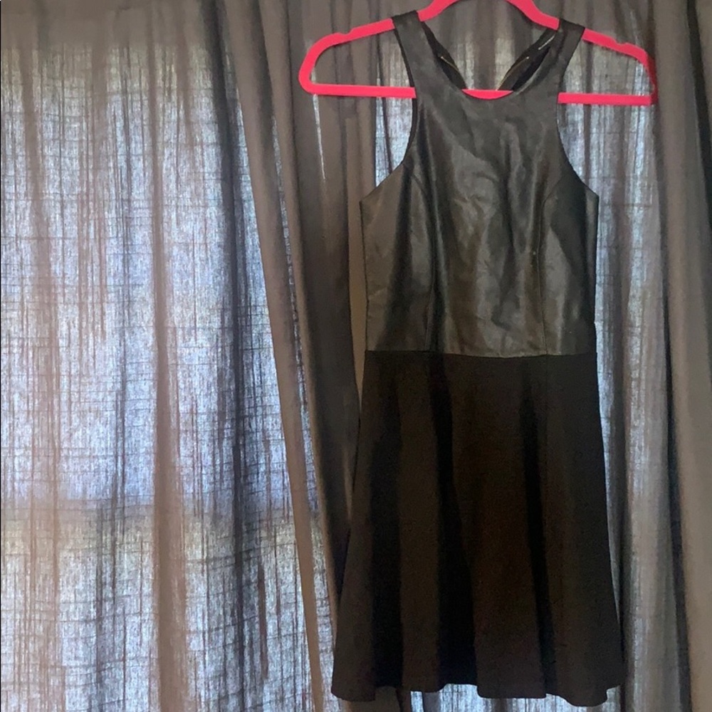 Black two tone mini dress
